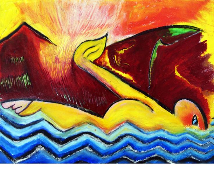 25.Atlantikschwimmer Karton Olkreide